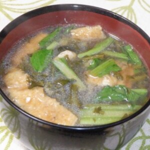 小松菜とあげの味噌汁